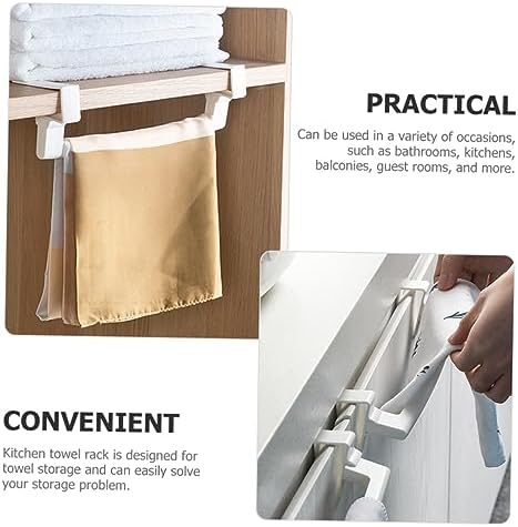 2Pcs Towel Rack for Cabinet No Drill Damage Free