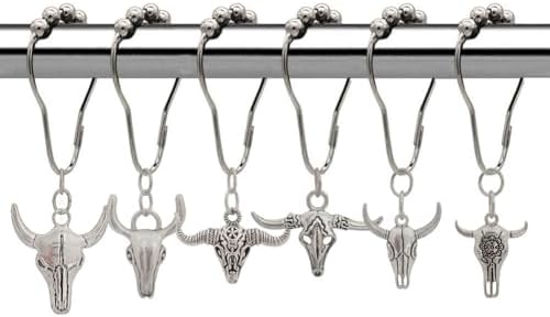 Sturdy Rust-Resistant Cow Shower Curtain Hook Set