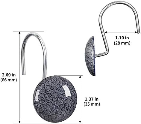 Sturdy Anti-Rust Shower Curtain Hooks Set of 12
