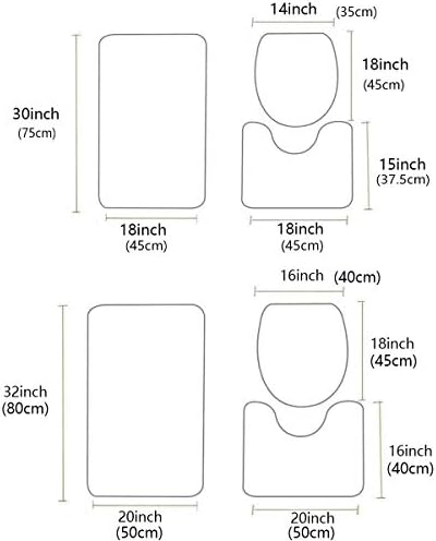 3-Piece Halloween Bathroom Rugs Set with Non-Slip U-Shaped Mat