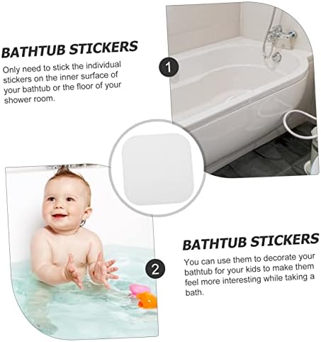 24Pcs Square Non Slip Bathtub Stickers for Safety Adhesive