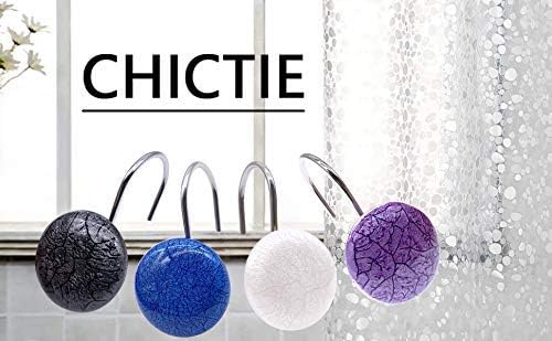 Sturdy Anti-Rust Shower Curtain Hooks Set of 12