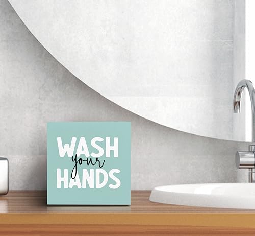 SRADMO Kids Bathroom Quote Wash Your Hands Get Ready to Wash Right