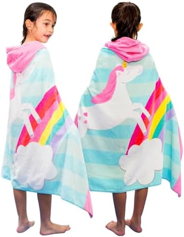 Bavilk Kids Bath Towels Hooded Beach Pool 30x50 Inch