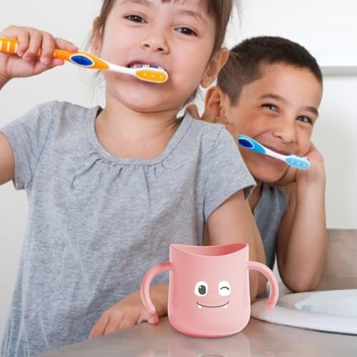 Cute Dinosaur Toothbrush Cup with Double Handles for Kids 1