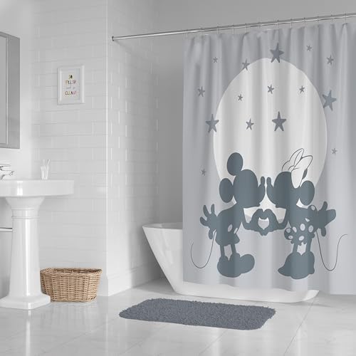 Jay Franco Disney Mickey Mouse and Minnie Shower Curtain - 70x72 Inch