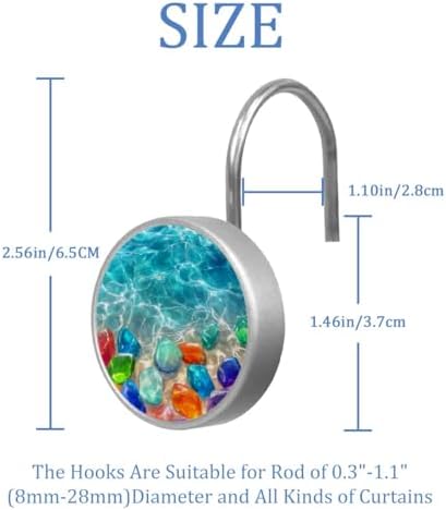 Set of 12 Decorative Shower Curtain Hooks
