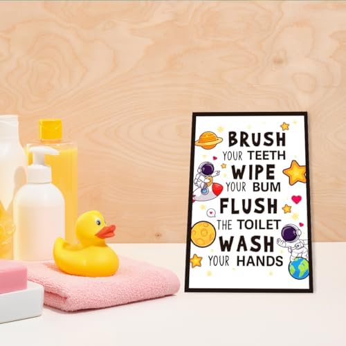 Kids Bathroom Funny Wall Art