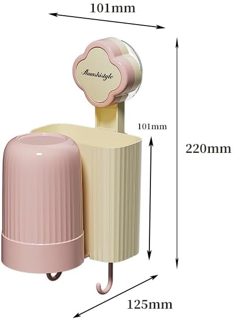 Ergonomic Space-Saving Pink Electric Toothbrush Holder