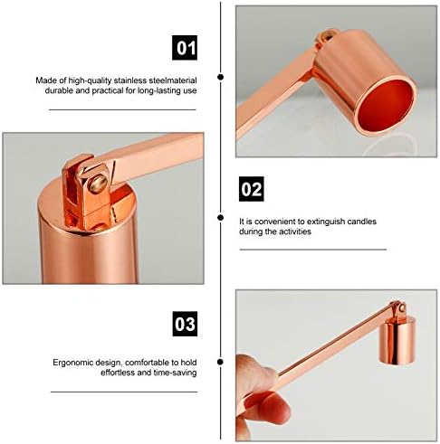 Sturdy stainless steel rose gold candle snuffer
