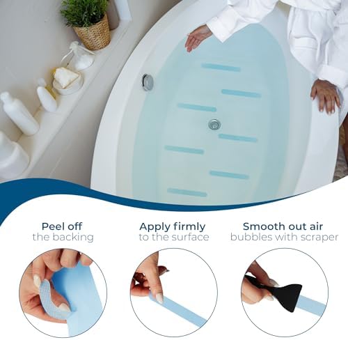 Homergy anti-slip shower stickers 24 pack slip proof bathtub shower stairs safety