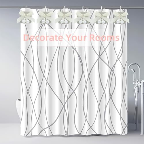 Luxury Bow Shower Curtain Hooks with Satin Design