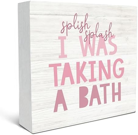 SRADMO Kids bathroom quote splish splash funny bathroom sign