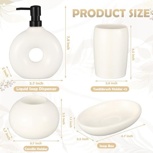 5 Pcs Ceramic Bathroom Accessory Set in Beige