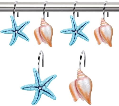 Whaline Decorative Summer Shower Curtain Hook Set