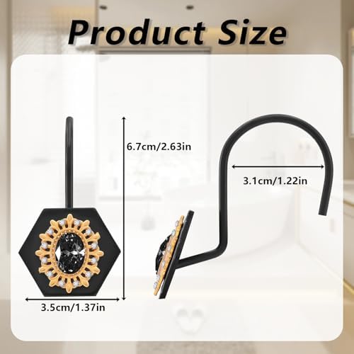 Luxury Diamond Design Decorative Shower Curtain Hooks