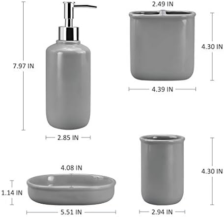 Rich Life 4-Piece Ceramic Bathroom Accessory Set