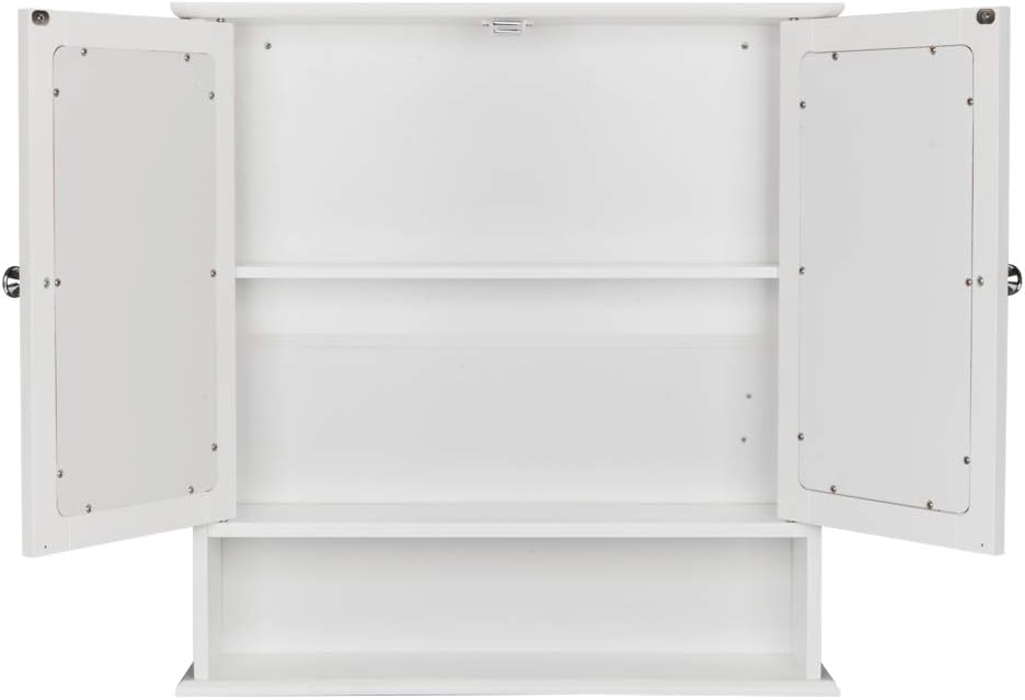 Rpuzonier Wall-Mounted Bathroom Cabinet - Double Mirror Storage
