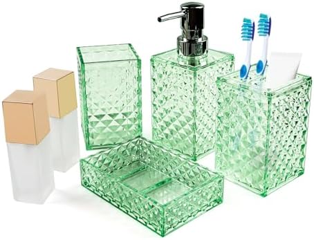Complete 6-Piece Bathroom Accessory Set with Boho Design