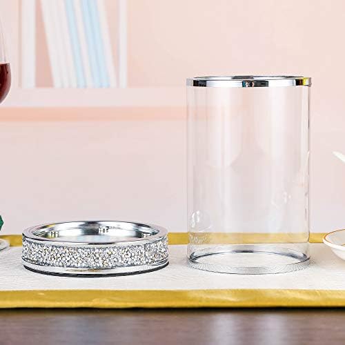 Silver Pillar Candle Holder Set of 2 Silver