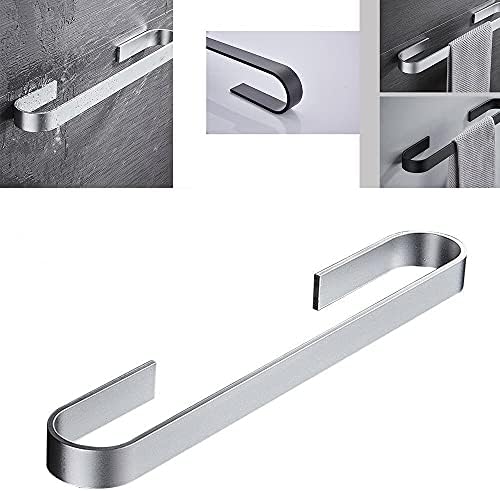 Sturdy Wall-Mounted Towel Rail BlackSilver for Bathroom Storage