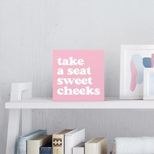 Coquette Pink Bathroom Decor Sign for Girls and Women