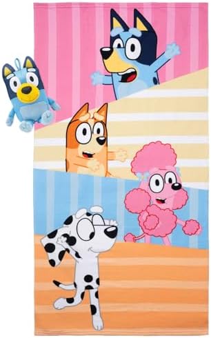 Jay Franco Bluey Friends Bath Towel and Bath Buddy Set