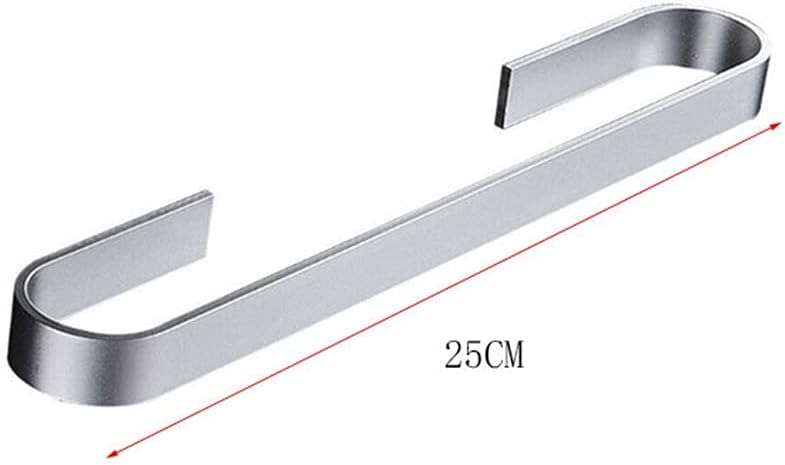 Sturdy Wall-Mounted Towel Rail BlackSilver for Bathroom Storage
