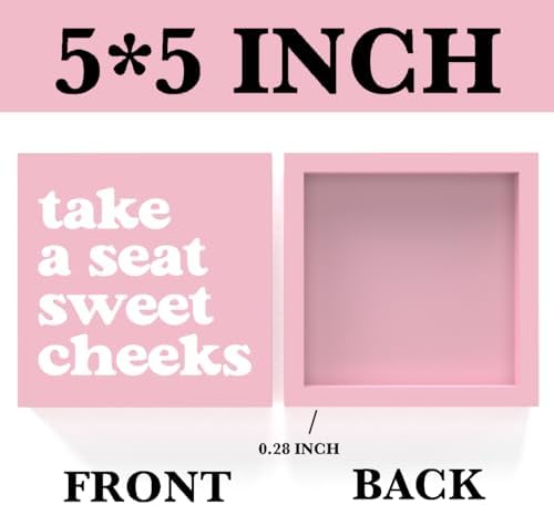 Coquette Pink Bathroom Decor Sign for Girls and Women