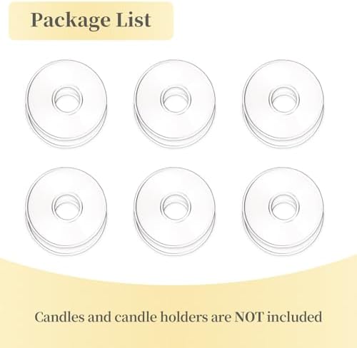Hewory Glass Candle Drip Catchers 12-Piece Set for Taper Candles
