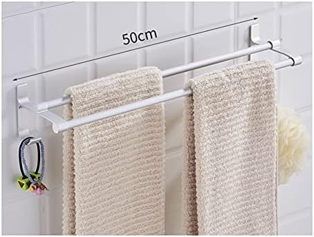 Bath Towel Holder Wall Hung Aluminum Towel Rail with No Drilling