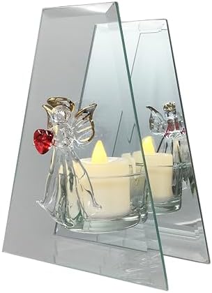 BANBERRY DESIGNS Angel Holding Red Heart Candleholder