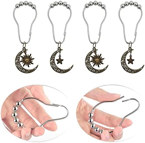 Sun Moon Star Decorative Shower Curtain Hook Set