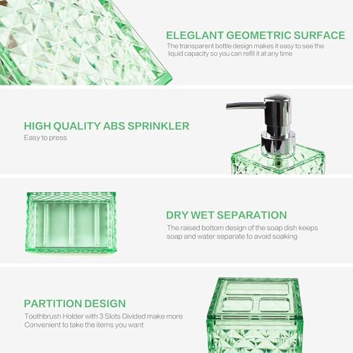 Complete 6-Piece Bathroom Accessory Set with Boho Design