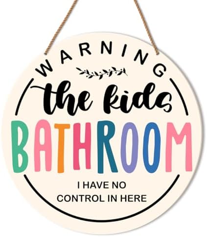 HSNBT Kids Bathroom Decor Wooden Sign
