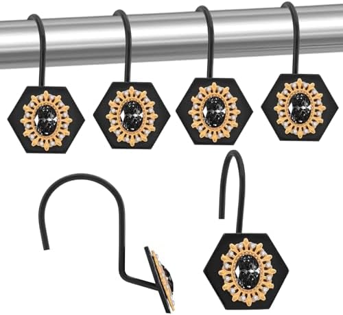 Luxury Diamond Design Decorative Shower Curtain Hooks
