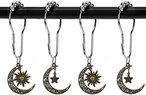Sun Moon Star Decorative Shower Curtain Hook Set