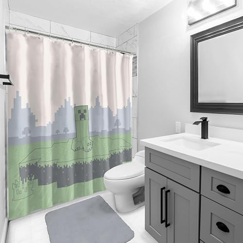 Jay Franco Minecraft Creeper Shower Curtain - 70x72 Inch