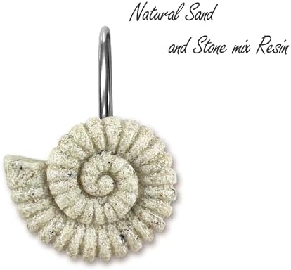 Sunlit Seashells Starfish Conch Decorative Shower Hooks 12 Pack