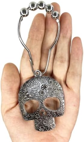 Set of 12 Sugar Skull Shower Curtain Hooks