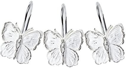 Estmy Decorative Butterfly Shower Curtain Hooks 12PCS