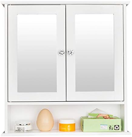 Rpuzonier Wall-Mounted Bathroom Cabinet - Double Mirror Storage