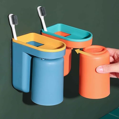 No Hole Toothbrush Rack Wall-Mounted Orange
