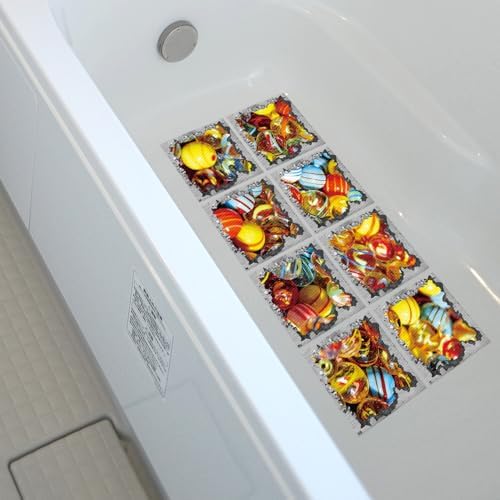Non Slip Bathtub Stickers Square 51x51 Inch 8pcs for Adults and Kids