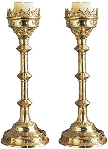 Design Toscano Parent Chartres Cathedral Gothic Estate Candlestick