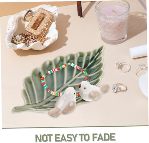 SOIMISS Ceramic Leaf Trinket Dish Bird Design