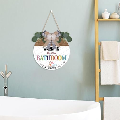TOARTi Playful Kids Bathroom Wood Sign