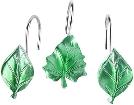 EVOOKA Botanical Leaves Shower Curtain Hooks Rust-Resistant Durable