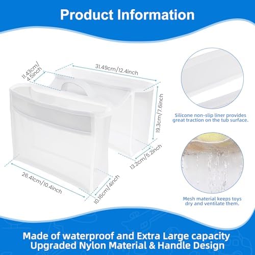 Bath Toy Storage Organizer with Dual Function