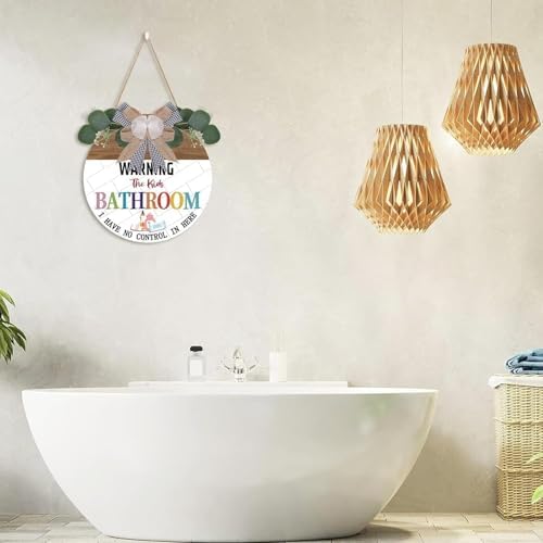 TOARTi Playful Kids Bathroom Wood Sign